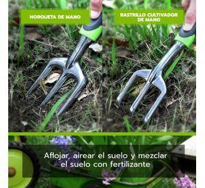 JUEGO HERRAMIENTAS JARDIN 5 PIEZAS (BOLSO VERDE)
