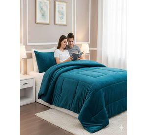 Cubrecama de invierno Plush con  Chiporro  2 Plazas verde