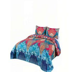CUBRECAMA DE VERANO CON DISENO Y POMPON 2P MULTICOLOR 03