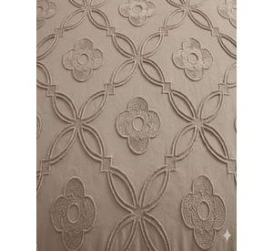 Cubrecama Quilt Nórdico Delgado Diseño Flores 2 plazas beige
