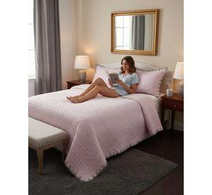 CUBRECAMAS QUILT BORDADOS 2 PLAZA EXTRA SUAVE b06