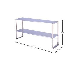 Plateo Doble 120x30x60cm Acero Inoxidable