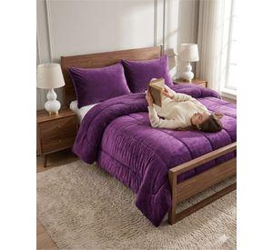 Cubrecama de Plush con Chiporro Diseño Ondas 1,5 plazas morado