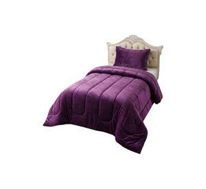 Cubrecama de Plush con Chiporro Diseño Ondas 1,5 plazas morado