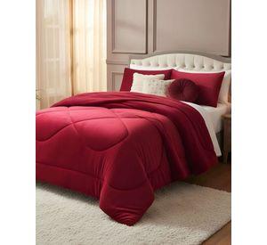 Cubrecama plush con chiporro Acolchado liso King burdeo
