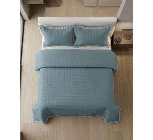 Cubrecama Quilt Diseño Escamas 2 Plazas + Fundas03
