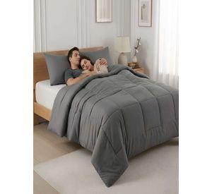 Cubrecama Quilt King Delgado Resistente a Arrugas gris