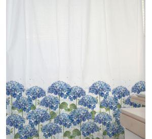 CORTINA DE BAÑO ALGODÓN HORTENSIAS