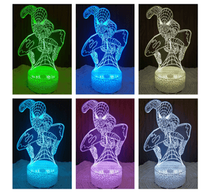 Lámpara ilusión 3D Hombre Araña 7 Colores Led Spiderman