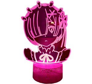 Lámpara ilusión 3D De Rem Re:Zero 7 Colores Led