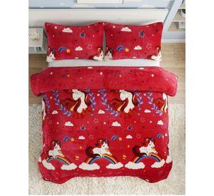 Juego de Cama Cubrecama Con Sherpa Quilting Premium Plaza y Media