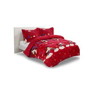 Juego de Cama Cubrecama Con Sherpa Quilting Premium Plaza y Media