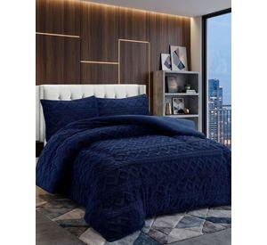 Juego de Cubrecama Sherpa con Relieve Trenzado  Plaza y Media A04
