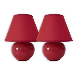 SET 2 LAMPARAS VELADOR CERAMICA BURDEO E27 2X40W