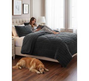 Cubrecamas Calido Para Invierno De Piel Sintetica King m3