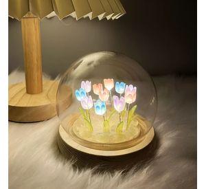 Lámpara LED Decorativa Tulipán en Cúpula Multicolor
