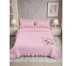 Quilt Cubrecama  Verano Estampado Floral con Bobos 2 Plazas05