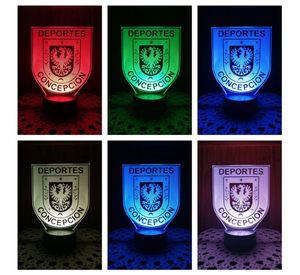 Lámpara ilusión 3D Equipo Deportes Concepción 7 Colores Led