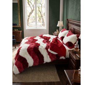 Cubrecama "Olas de Peluche" con Chiporro 2 plazas rojo