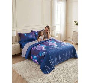 Juego De Cubrecama Quilt 2 Plazas Con Sábanas De Verano 5 Pzs m4