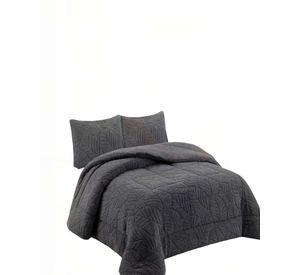 CUBRECAMA DE RELIEVE 2 PLAZAS COLOR GRIS