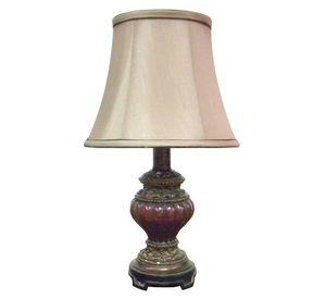 LÁMPARA SOBREMESA CLÁSICA ROJO ENVEJECIDO E14 1X60W