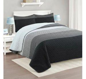 Cubrecama Quilt Sherpa 1.5 - Varios Modelos W.m G Blanco Rallas De Varios Colores
