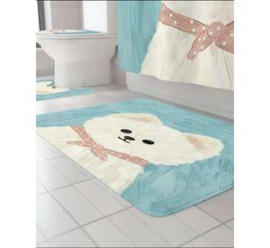 Set de baño 5 piezas Cortina mas Alfombras mas forro de ducha  -16