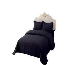 QUILT CUBRECAMA DE VERANO KING CON POMPON COLOR NEGRO