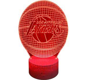 Lámpara ilusión 3D Balón De Básquet 7 Colores Led Pelota de Baloncesto