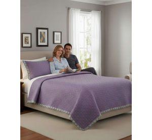 CUBRECAMAS QUILT BORDADOS 2 PLAZA EXTRA SUAVE b03