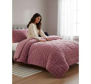 Cubrecamas King De Invierno Textura Piel De Conejo Suave m4
