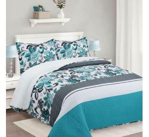 Cubrecama Quilt Sherpa 1.5 - Varios Modelos W.m G Azul Acero Diseño.