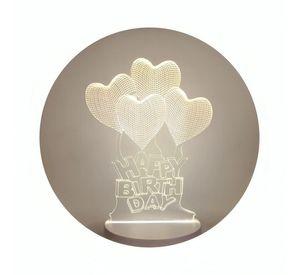 Lámpara LED De Mesa 3D USB Luz Globos Cumpleaños