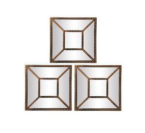 Set de 3 espejos cuadrados 25x25 cm. c/u Unico