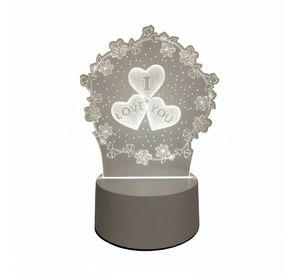 Lámpara LED De Mesa 3D USB Luz I Love You