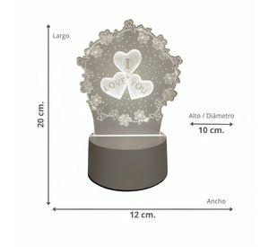 Lámpara LED De Mesa 3D USB Luz I Love You