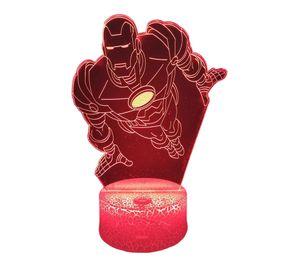 Lámpara ilusión 3D Iron Man 7 Colores Led Ironman
