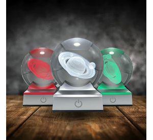 Bola de Cristal LED RGB Diseños 3D Multicolor Saturno