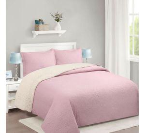 Cubrecama Quilt Sherpa 1.5 - Varios Modelos W.m G Coral Claro Lisa