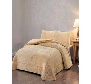 CUBRECAMA CON RELIEVE EN FORMA DE ONDAS KING COLOR BEIGE