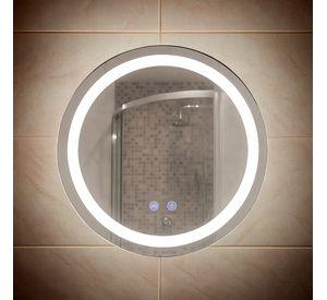 Espejo Redondo Touch con Luz Led 3 colores - 50 cm de Diámetro