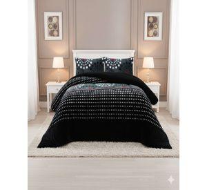 Cubrecama Premium Plush y Chiporro  Invierno King negro