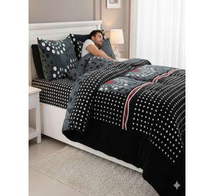 Cubrecama Premium Plush y Chiporro  Invierno King negro