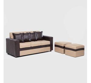 SOFA PARIS 2 POUF PU CAFE BEIGE