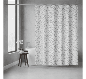 Cortina De Baño Diseño Hojas Gris 180x180cm