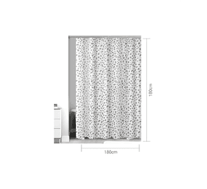 Cortina De Baño Diseño Hojas Gris 180x180cm