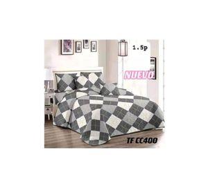 Cubrecama de verano 1.5 plazas + 1 funda cobertor, color plomo mix