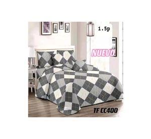 Cubrecama de verano 1.5 plazas + 1 funda cobertor, color plomo mix