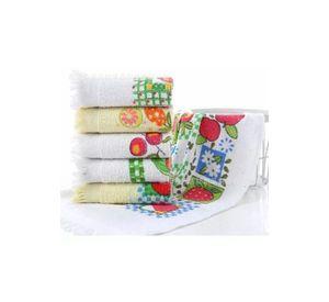 Set de 12 paños de cocina con fleco, toalla estampada